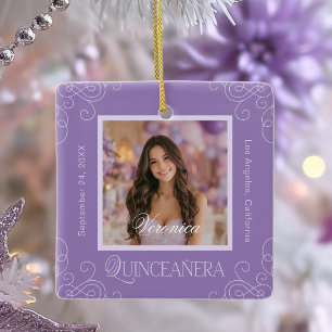Ornement En Céramique Élégante photo Keepsaké Quinceanera