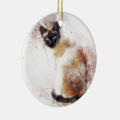 Ornement En Céramique Éléments d'abrégé sur chat siamois (Droite)