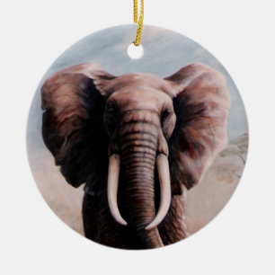 Ornement En Céramique Éléphant africain