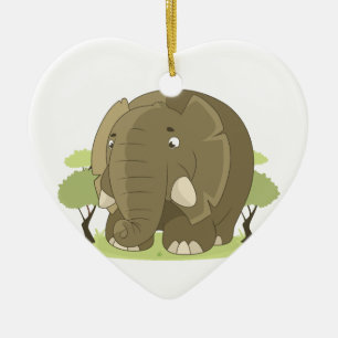 Ornement En Céramique Éléphant de dessin animé