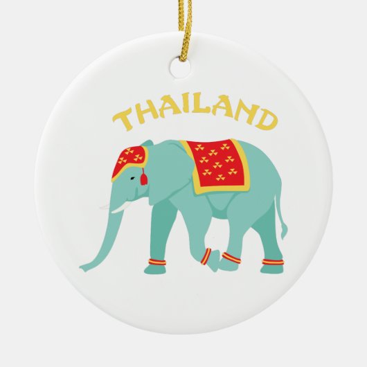 Ornement En Céramique Éléphant de la Thaïlande (Devant)