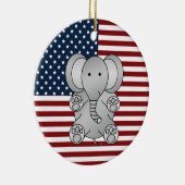 Ornement En Céramique Éléphant patriotique (Droite)