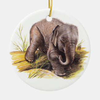 Ornement En Céramique Éléphant vintage de bébé