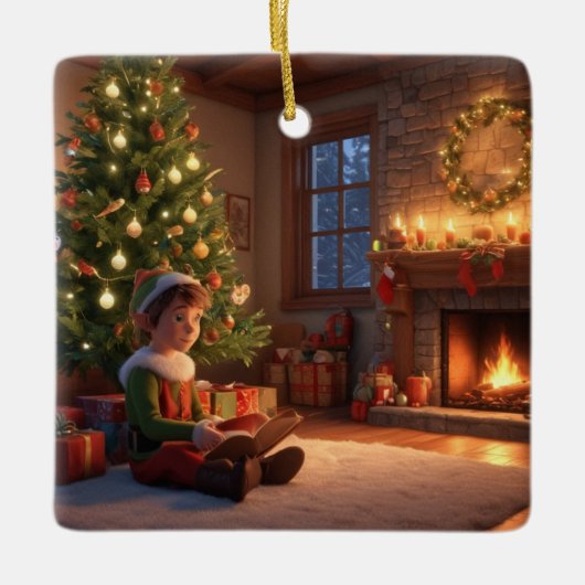 Ornement En Céramique Elf (Devant)