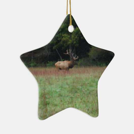 Ornement En Céramique Elk à 8 points à l'automne (Droite)