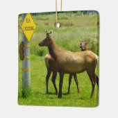 Ornement En Céramique Elk Crossing California Wildlife (Gauche)
