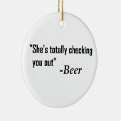 Ornement En Céramique "Elle vous regarde complètement" - Bière (Droite)