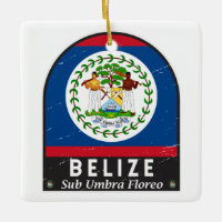Emblème du drapeau du Belize Vintage déprimé