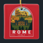 Ornement En Céramique Emblème Rome Italie Travel Retro<br><div class="desc">Design vectoriel du Colisée de Rome. Rome est située dans la partie centrale-ouest de la péninsule italienne,  dans le Latium,  le long des rives du Tibre.</div>