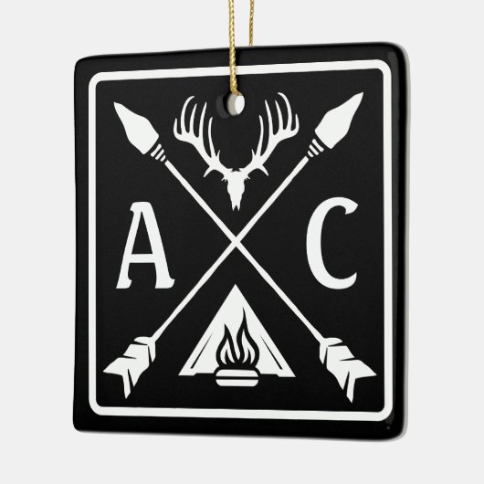 Ornement En Céramique Emblème Rustique Initiales Extérieures (Gauche)