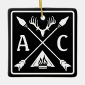 Ornement En Céramique Emblème Rustique Initiales Extérieures (Devant)