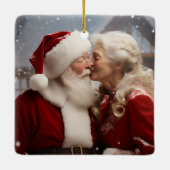 Ornement En Céramique Embrasser M. et Mme Père Noël (Dos)