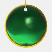 ORNEMENT EN CÉRAMIQUE EMERALD GREEN;RED RUBY GEMSTONE MON (Dos)