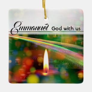 Ornement En Céramique Emmanuel Dieu avec nous Matthieu 1:23 Bible de Noë