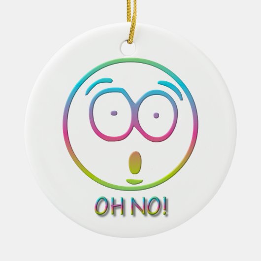 Ornement En Céramique Emoticon "Oh non !" (Devant)