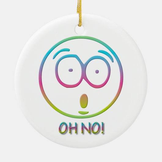 Ornement En Céramique Emoticon "Oh non !" (Dos)