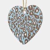 Ornement En Céramique Empreinte de léopard bleu et blanc (Gauche)