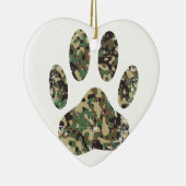 Ornement En Céramique Empreinte de patte de chien Camo en détresse (Droite)