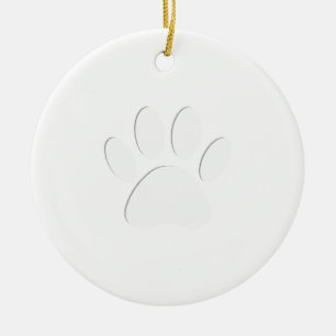 Ornement En Céramique Empreinte de patte de chien coupé en papier