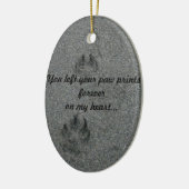 Ornement En Céramique Empreintes de pattes dans le mémorial d'animal (Gauche)