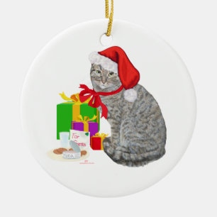 Ornement En Céramique En attendant le Père Noël