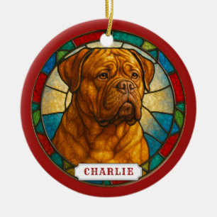 Ornement en céramique en cercle de chien Dogue de