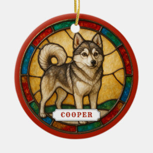 Ornement en céramique en forme de cercle de chien