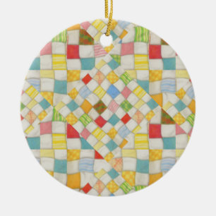 ORNEMENT EN CÉRAMIQUE EN FORME DE CERCLE MOSAÏQUE