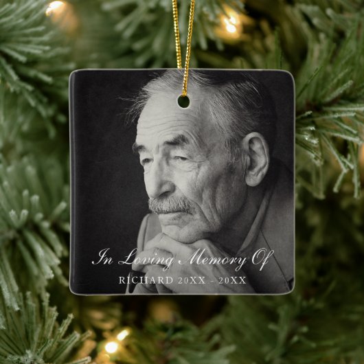 Ornement En Céramique En Mémoire Amoureuse Élégante Photo Memorial (Arbre)