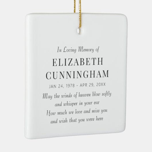 Ornement En Céramique En Mémoire Amoureuse Mémorial Simple (Droite)