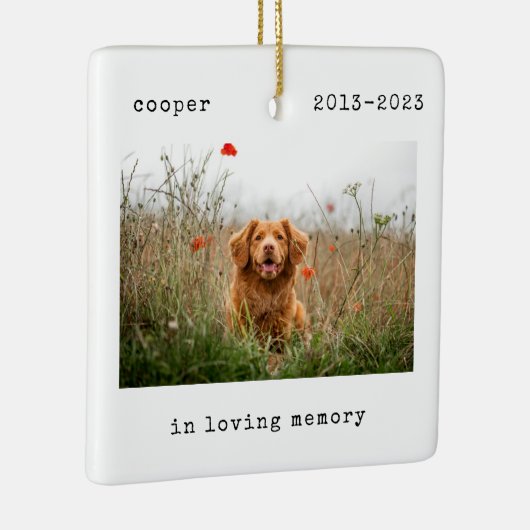 Ornement En Céramique En mémoire d'amour Empreintes de pattes photo sur (Droite)