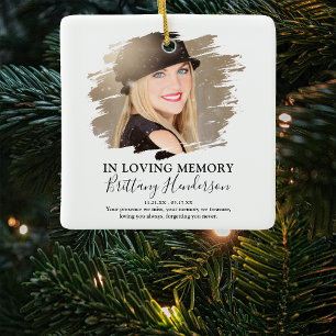 Ornement En Céramique En Souvenir Affectueux Mémoire Photo Noël