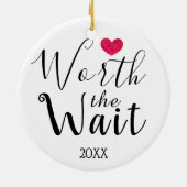 Ornement En Céramique En valeur l'attente - adoption, accueil, nouveau (Dos)