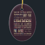 Ornement En Céramique Endroits célèbres de Long Beach, la Californie<br><div class="desc">Belles attractions de liste de conception de typographie et endroits célèbres de Long Beach,  la Californie. Grande mémoire et souvenir !</div>