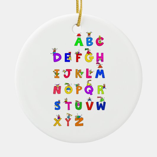 Ornement En Céramique Enfants d'alphabet (Devant)