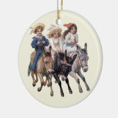 Ornement En Céramique Enfants et chevaux victoriens (Gauche)