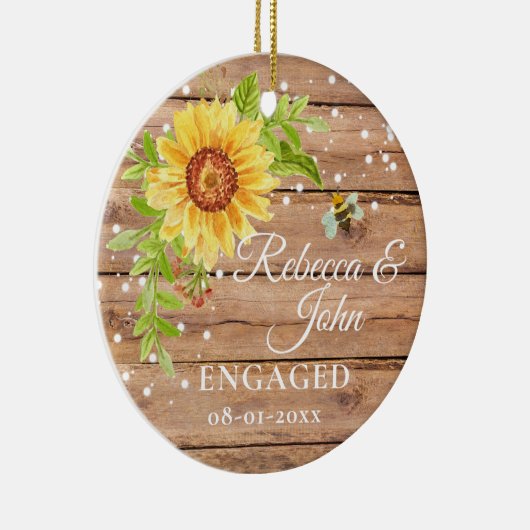 Ornement en céramique engagé Tournesol Jaune Rusti (Droite)