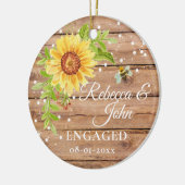 Ornement en céramique engagé Tournesol Jaune Rusti (Gauche)