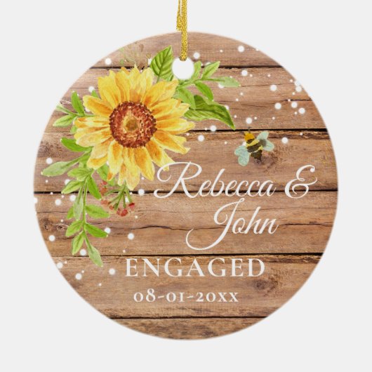 Ornement en céramique engagé Tournesol Jaune Rusti (Dos)