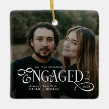 Engaged Couples 2 Photos Stylish First Christmas