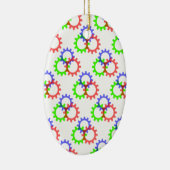 Ornement En Céramique Engrenages rouges, verts et bleus (Droite)