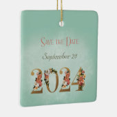 Ornement En Céramique Enregistrer la date 2024 Noms personnalisés Date (Droite)