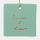 Ornement En Céramique Enregistrer la date 2024 Noms personnalisés Date (Dos)