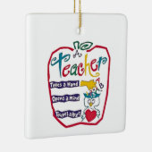 ORNEMENT EN CÉRAMIQUE "ENSEIGNANT" ORNAMENT APPLE ET MERCI (Droite)