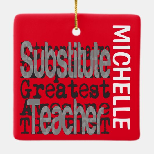 Ornement En Céramique Enseignant Suppléant Extraordinaire PERSONNALISÉ (Dos)
