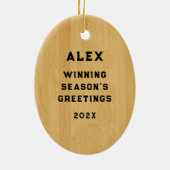 Ornement En Céramique Ensemble de Noël de basket-ball (Dos)