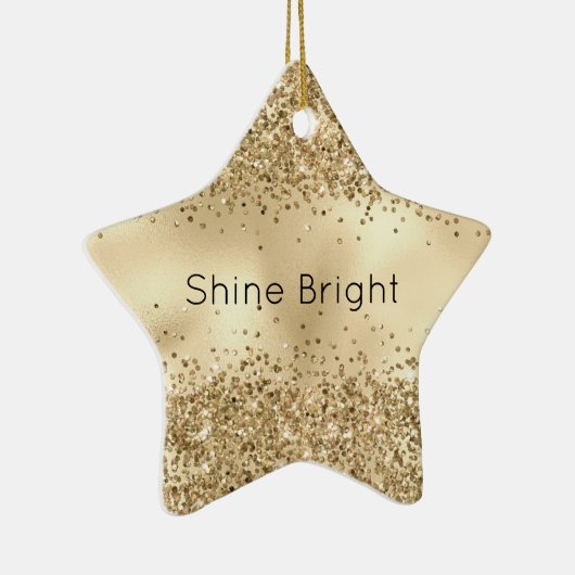 Ornement En Céramique Épersion de Parties scintillant Gold Glitzy Confet (Droite)