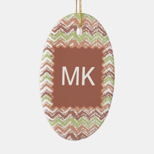 Ornement En Céramique Épice de scribble Chevron ZigZag (Droite)