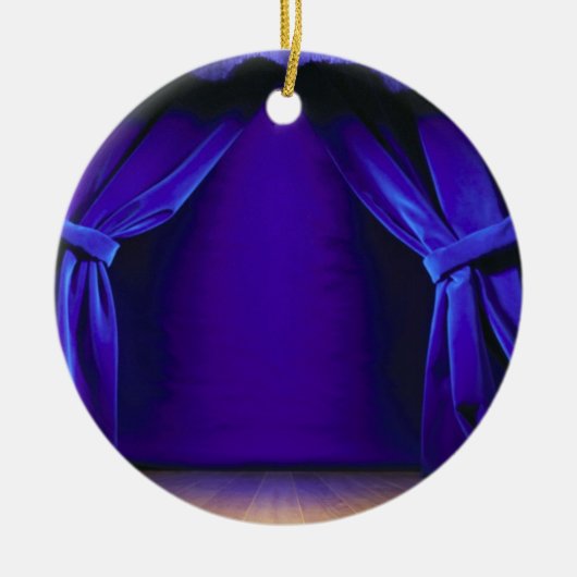 Ornement En Céramique Étape vide avec des rideaux (Devant)