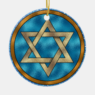 Ornement En Céramique Etoile de David - Shalom - SRF